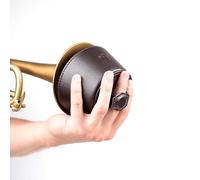 TRUMPET PLUNGER MUTE with Handle - Lightweight Practice Mute with Magnetic Attachment made of Faux Leather. Practice tool. Trumpet Accessory (Brown, Plunger Mute)