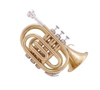 Trumpet Portable Pocket Trumpet In B Flat Key Handheld Brass Instrument