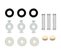 Trumpet repair kit includes replacement parts for piston valve guides, felt washers, key valves, cork pads, and spring trumpet valves