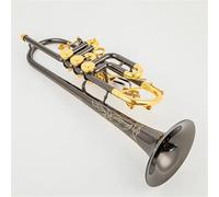 Trumpet Set Bb Trumpet Rotary Valve Type B Flat Brass Flat Key Professional C Trumpet Musical Instruments(C)