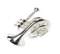 Trumpet Set for B Flat Palm Trumpet Silver Plated Trumpet Pocket Trumpet Musical Instrument Portable Tone Standard
