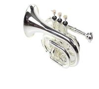 Trumpet Set for B Flat Palm Trumpet Silver Plated Trumpet Pocket Trumpet Musical Instrument Stainless Steel Professional Standard Tone