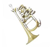 Trumpet Set for Bb Rotary Trumpet Cupronickel Leadpipe Lacquer Finish Yellow Brass Professional Standard Trumpet Stainless Steel(Gold)