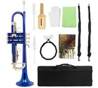 Trumpet Set for Bb Tone Blue Trumpet Instrument Brass Body Colorful Trumpet With Pressure Valve Accessories(Style 3)