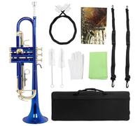 Trumpet Set for Bb Tone Blue Trumpet Instrument Brass Body Colorful Trumpet With Pressure Valve Accessories(Style 2)