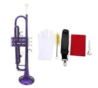 Trumpet Set for Exquisite Bb B Flat Trumpet Brass Trumpet Gloves Professional Standard Small And Durable(Purple)