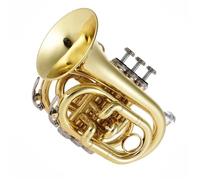 Trumpet Set for Mini Pocket Trumpet Bb Flat Brass Wind Instrument Gloves Carrying Case Professional Standard Trumpet