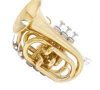 Trumpet Set for Mini Pocket Trumpet Bb Tune Brass Body Cornet Brass Instruments With Case Strap Glove