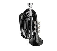 Trumpet Set for Pocket Trumpet B Flat Black Nickel Plated Brass Instrument Brass And Stainless Steel Professional Trumpet