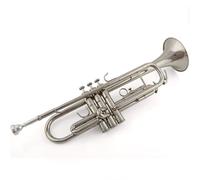 Trumpet Set for Pure Copper Lacquer Gold B Flat Trumpet Instrument Beginner Wind Band Adult Portable Trumpet Tone(Silver)