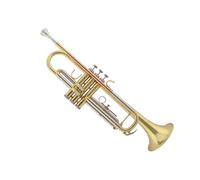 Trumpet Set Spanish horn lacquered gold trumpet in B flat with flat mouth brass wind instrument