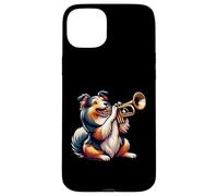 Trumpet Sheltie Dog Musical Melody Fun Case for iPhone 15 Plus