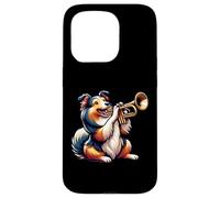Trumpet Sheltie Dog Musical Melody Fun Case for iPhone 15 Pro