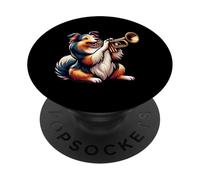 Trumpet Sheltie Dog Musical Melody Fun PopSockets Adhesive PopGrip