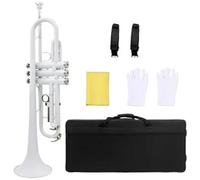Trumpet Trumpet Bb B Key Brass Multi Color Classic Material Professional Instrument With Accessories(White trumpet)
