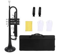 Trumpet Trumpet Bb B Key Brass Multi Color Classic Material Professional Instrument With Accessories(Black trumpet)