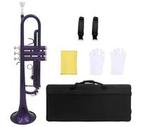 Trumpet Trumpet Bb B Key Brass Multi Color Classic Material Professional Instrument With Accessories(Purple)