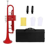 Trumpet Trumpet Bb B Key Brass Multi Color Classic Material Professional Instrument With Accessories(Red trumpet)
