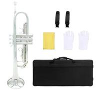 Trumpet Trumpet Bb B Key Brass Multi Color Classic Material Professional Instrument With Accessories(Silver trumpet)