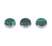Trumpet Valve Caps Metal Finger Buttons 3 Pcs Embedded Green Standard Size - Durable Construction, Easy Replacement, Enhances Playing Experience (C309 Chrome)