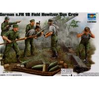 Trumpeter Model Kit German WWII s.FH Field Howitzer Gun Crew Firing 1:35
