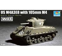 Trumpeter 07168 1/72 US M4A3E8 with 105mm M4 Tank Military Assembly Model Kit