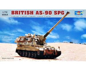 Trumpeter 07221 British AS90 Self-Propelled Howitzer Plastic Kit 1/72 Scale T48