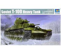 Trumpeter Plastic Model Kit Soviet T-100 Heavy Tank 1:35 Molded Color 09590