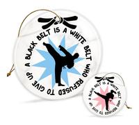 TRUMPETIC Martial Arts Ornament Karate Ornaments for Christmas Tree, Taekwondo Ornament, Jiu Jitsu Ornament, Judo Gifts, Sensei Gifts, Karate Gifts Boy, Man A Black Belt is a White Belt