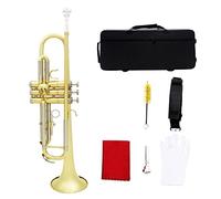 Trumpets Bb B Flat Trumpet Brass Tube Golden With Silver Horn Exquisite Musical Instrument With Box Gloves Mouthpiece Strap Brush Trumpet Instrument