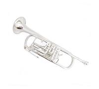 Trumpets Bb Rotary Trumpet With Case Mouthpiece B Flat Trumpets Trumpet Instrument (Color : Silver plated)