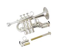 Trumpets Bb Trumpet Brush Finishes Brass Trumpets With Mouthpiece Case Musical Instruments Trompete Stainless Steel Pistons Trumpet Instrument (Color : Silver plated)