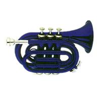 Trumpets Blue Color Pocket Trumpet Brass Body Cupronickel Valves Tone Bb Trumpet Instrument