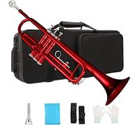 Trumpets Brass Standard Bb Trumpet Instrument For Student Beginner Trumpet Instrument (Color : Crimson)