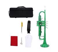 Trumpets for Beginner Color Trumpet Bb B Flat Brass Instrument Trompete With Case Strap Mouthpiece Musical Instrument Accessories Trumpets (Color : GREEN)