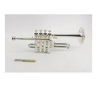 Trumpets Four-key Treble Trumpet, Three-tone Trumpet Musical Instrument, Brass Silver-plated Trumpet Performance Test Trumpet Instrument