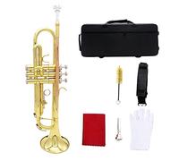 Trumpets Golden Phosphor Copper Trumpet Bb B Flat Gold Plated Trompeta Professional Brass Instrument With Mouthpiece Gloves Case Trumpet Instrument