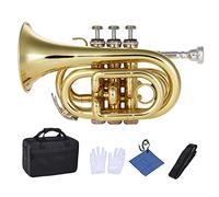 Trumpets Professional Pocket Trumpet Tone Flat B Bb Brass Trumpet With Mouthpiece Gloves Cloth Case Trumpet Instrument