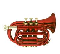 Trumpets Red Color Brass Body Cupronickel Valves Pocket Trumpet Tone Bb Trumpet Instrument
