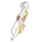 Trumpets Silver-plated Two-color Trumpet Instrument Bb Flat Three-tone Trumpet For Beginners To Play Professionally(A)