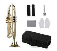 Trumpets Standard Bb Brass Trumpet With Hard Case Straps Mouthpiece Gloves Cleaning Cloth For Students Beginners Trumpet Instrument (Color : 2)