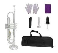 Trumpets Standard Bb Brass Trumpet With Hard Case Straps Mouthpiece Gloves Cleaning Cloth For Students Beginners Trumpet Instrument (Color : 12)