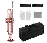 Trumpets Standard Bb Brass Trumpet With Hard Case Straps Mouthpiece Gloves Cleaning Cloth For Students Beginners Trumpet Instrument (Color : 1)