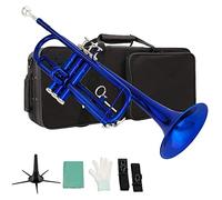 Trumpets The Blue B-flat Three-tone Trumpet Is Suitable For Beginners To Play Western Musical Instruments In Bands And Churches Trumpet Instrument