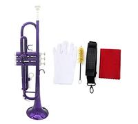 Trumpets Trumpet Bb B Flat Brass Instrument Trumpet Exquisite With Mouthpiece Cleaning Brush Cloth Gloves Strap Trumpet Instrument (Color : Purple)