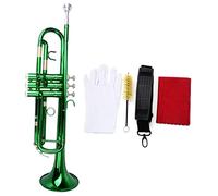 Trumpets Trumpet Bb B Flat Brass Instrument Trumpet Exquisite With Mouthpiece Cleaning Brush Cloth Gloves Strap Trumpet Instrument (Color : Green)