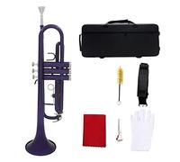 Trumpets Trumpet Bb B Flat Brass Instrument With Case Strap Mouthpiece Musical Instrument Accessories Trumpet Instrument (Color : Purple)