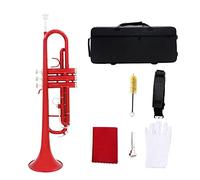 Trumpets Trumpet Bb B Flat Brass Instrument With Case Strap Mouthpiece Musical Instrument Accessories Trumpet Instrument (Color : Crimson)
