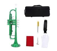 Trumpets Trumpet Bb B Flat Brass Instrument With Case Strap Mouthpiece Musical Instrument Accessories Trumpet Instrument (Color : Green)
