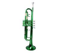Trumpets Trumpet Bb B Flat Silver-plated Brass Exquisite With Mouthpiece Cleaning Brush Cloth Gloves Strap Trumpet Instrument (Color : Green)